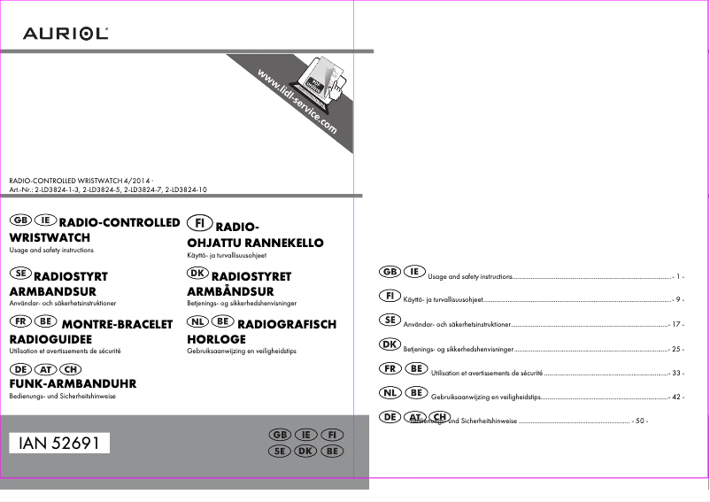 Imagen de la primera página del manual del dispositivo IAN 52691