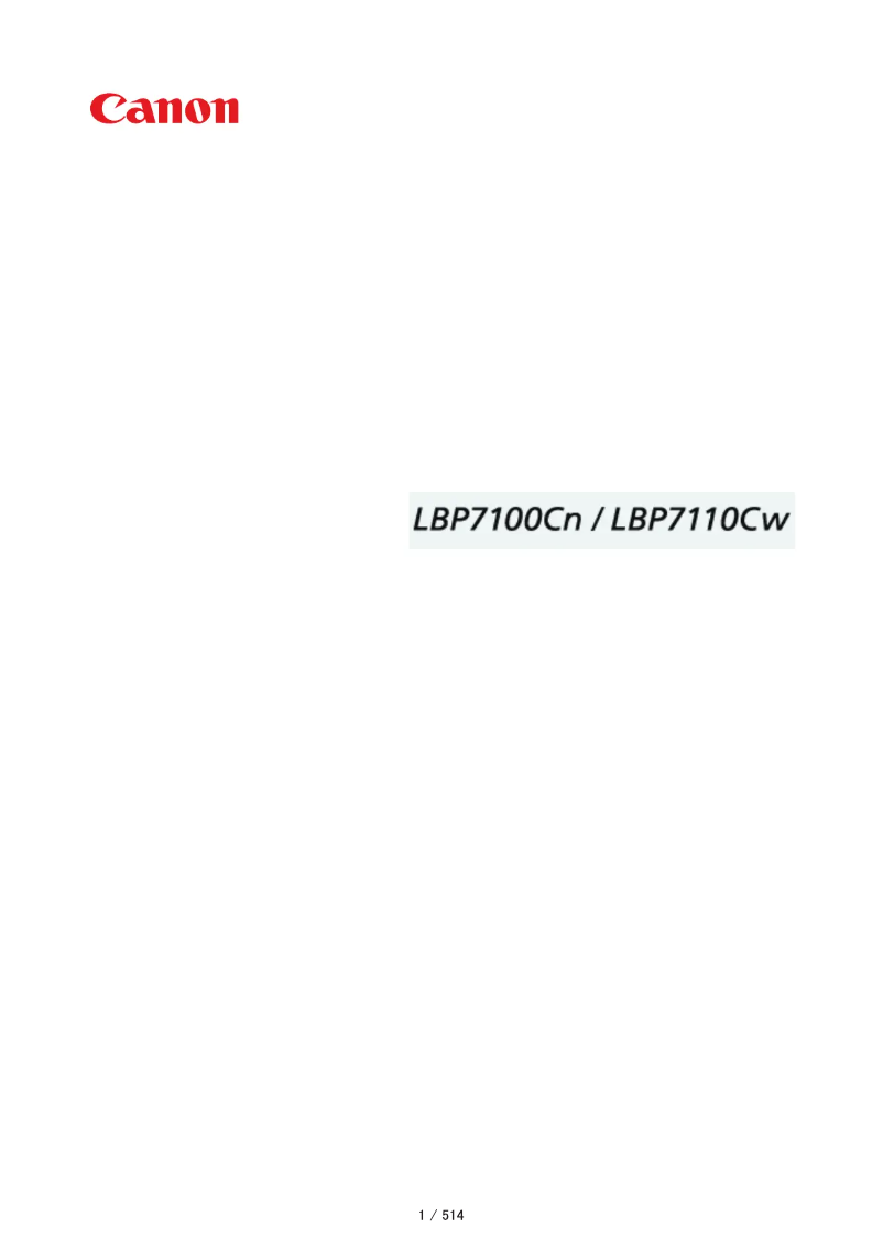 Página 1 del manual Manual de instrucciones Canon i-Sensys LBP7110Cw