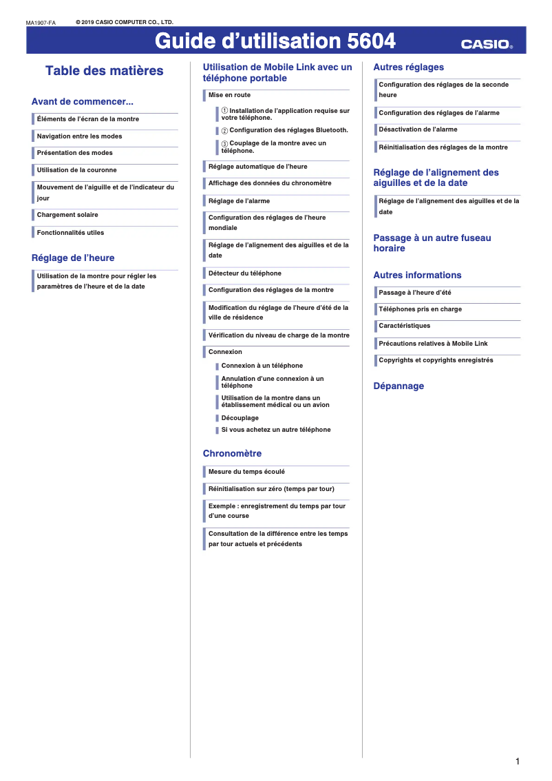 Página 1 del manual Manual de usuario Casio Edifice EQB-1000