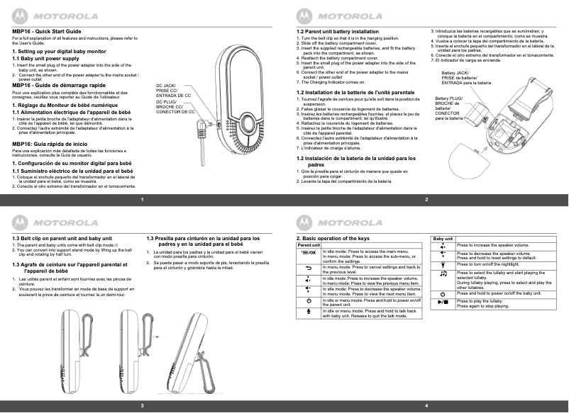 Página 1 del manual Manual de usuario Motorola MBP16