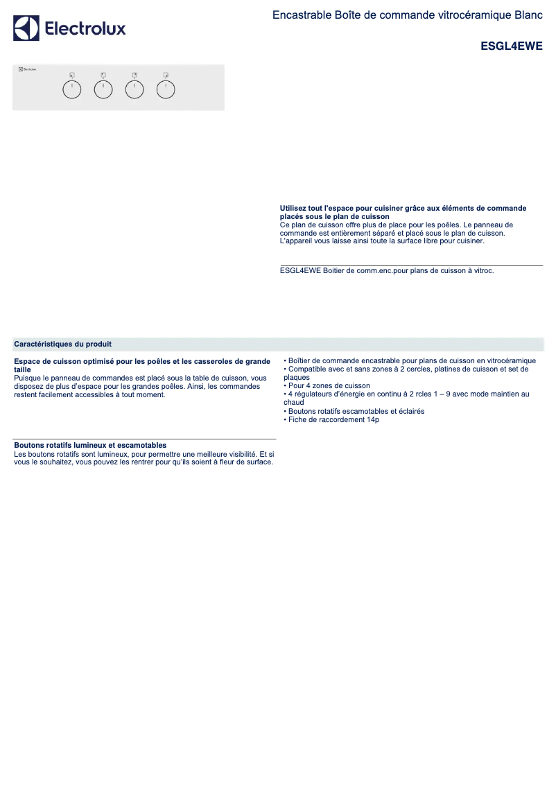 Imagen de la primera página del manual del dispositivo ESGL4EWE