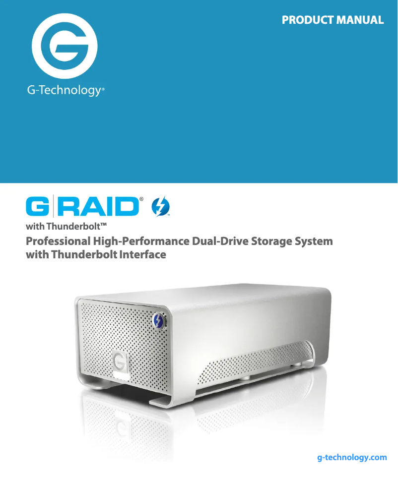 Imagen de la primera página del manual del dispositivo G-RAID with Thunderbolt