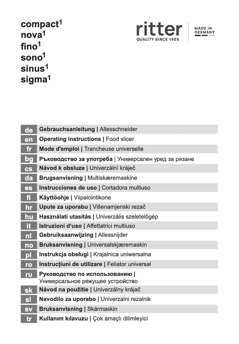 Página 1 del manual Manual de usuario Ritter Sono 1