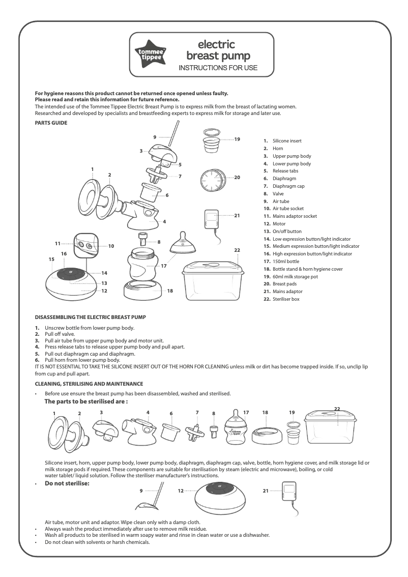 Página 1 del manual Manual de usuario Tommee Tippee Closer to Nature