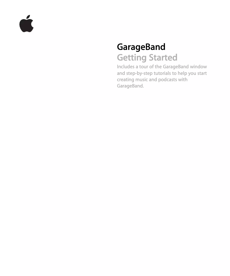 Página 1 del manual Manual de usuario Apple GarageBand 8