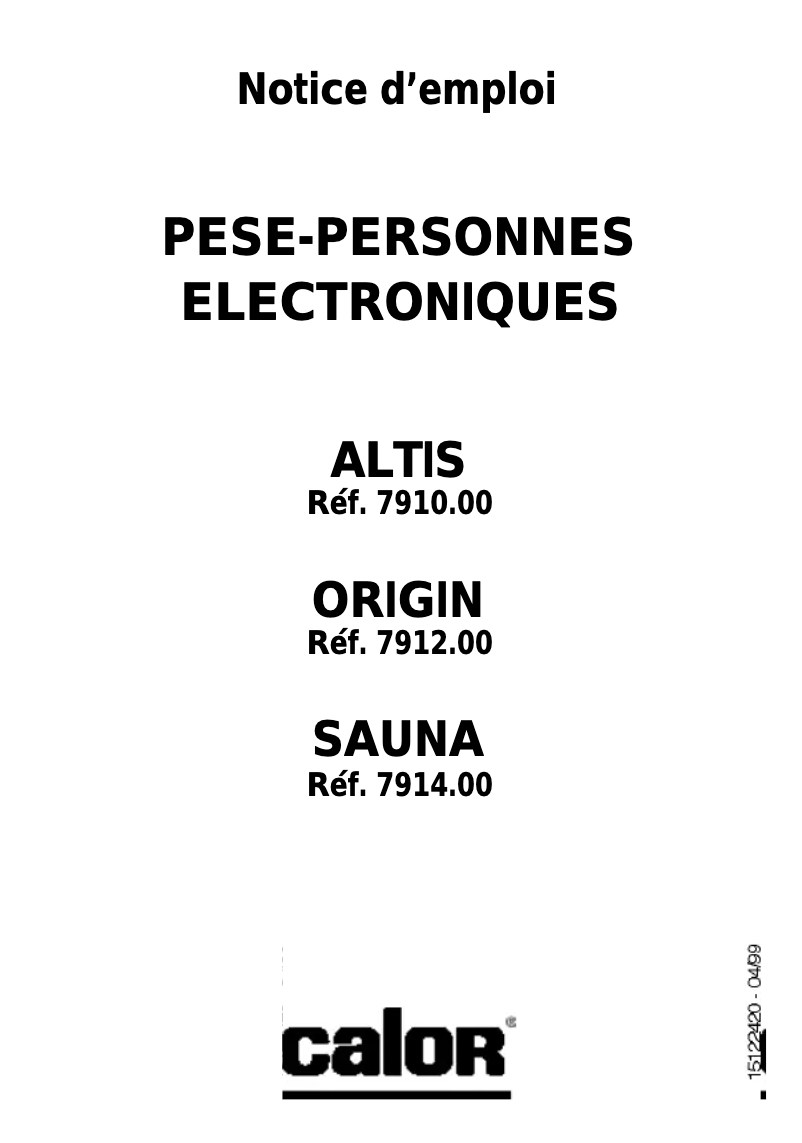 Imagen de la primera página del manual del dispositivo Sauna 7914