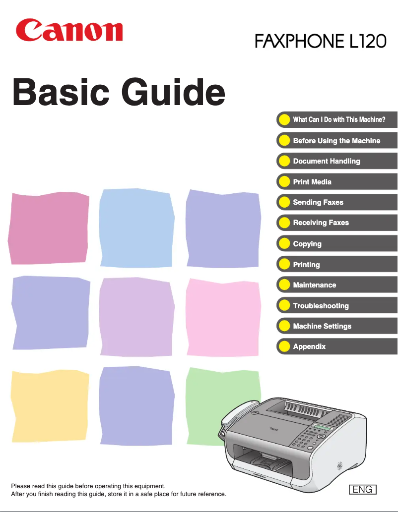 Imagen de la primera página del manual del dispositivo Faxphone L120