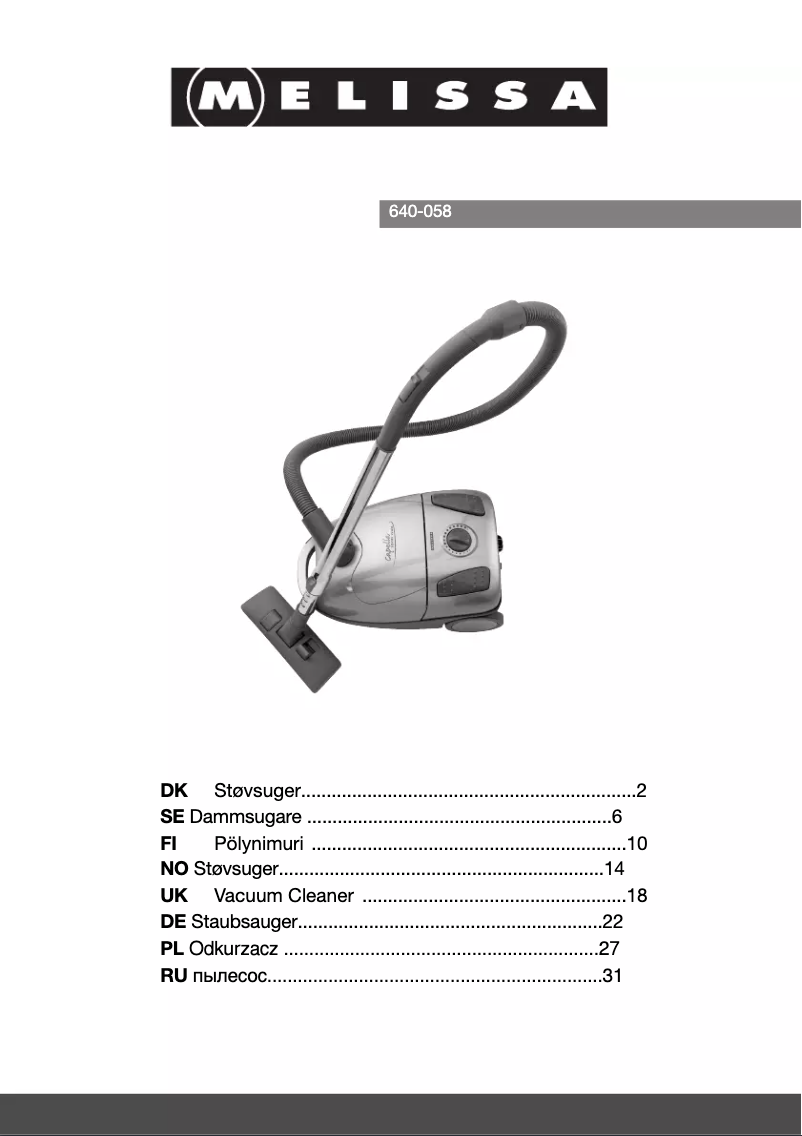 Página 1 del manual Manual de usuario Melissa 640-058