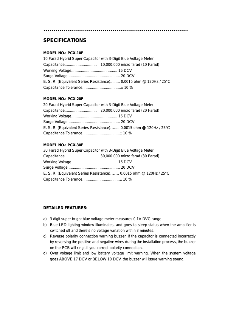 Imagen de la primera página del manual del dispositivo PCX-10F