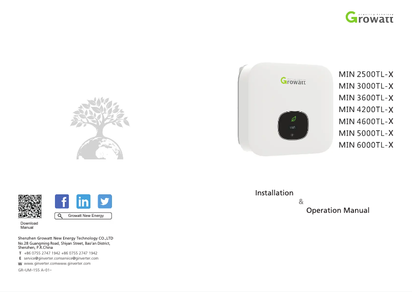 Imagen de la primera página del manual del dispositivo MIN 2500TL-X