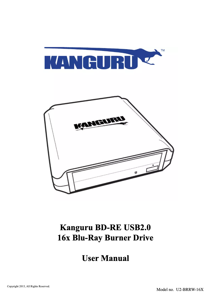 Página nº 1 - Manual de usuario Kanguru U2-BRRW-16X