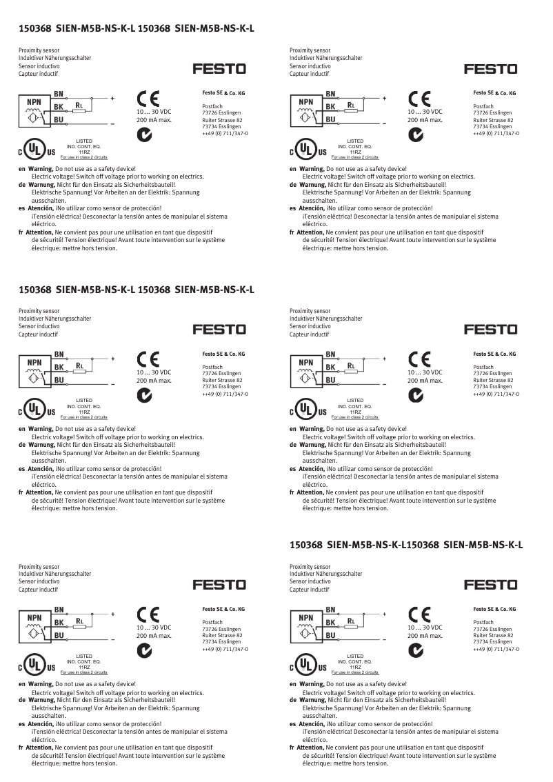 Imagen de la primera página del manual del dispositivo SIEN-M5B-NS-K-L