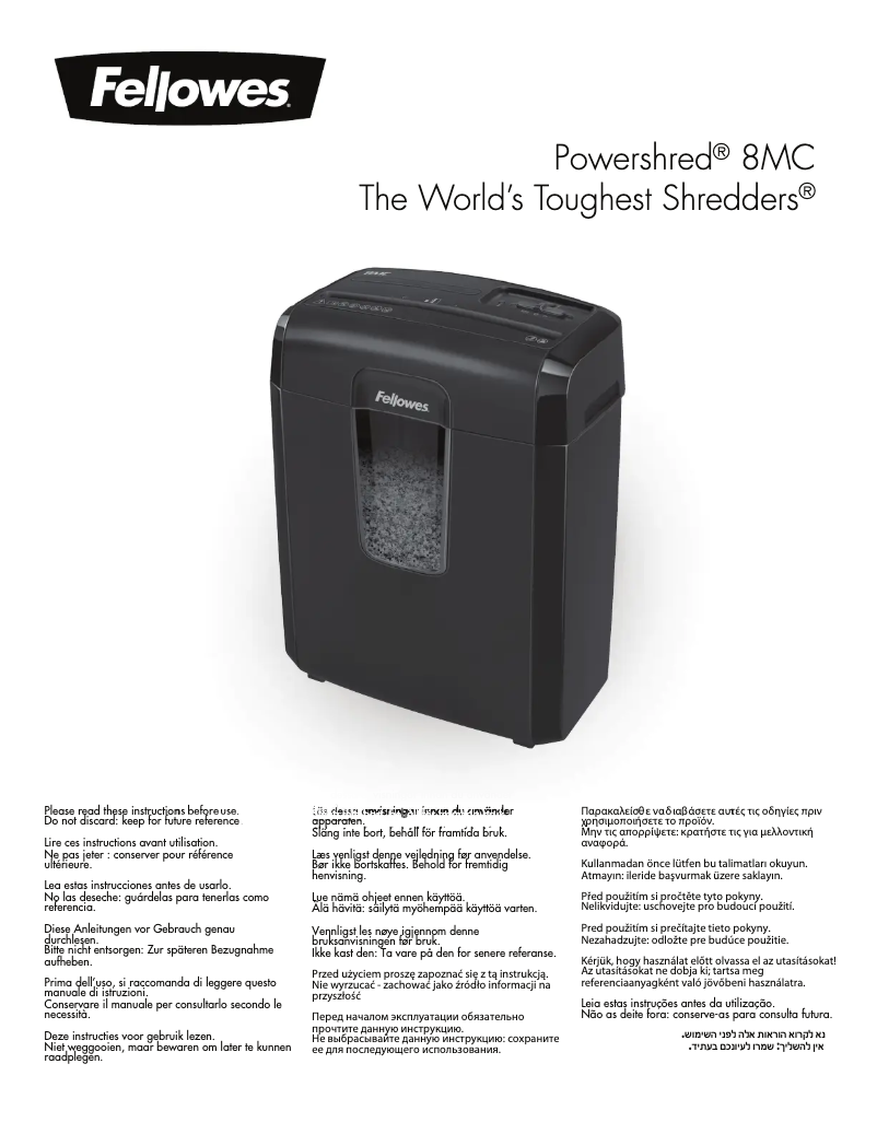 Página 1 del manual Manual de usuario Fellowes Powershred 8MC
