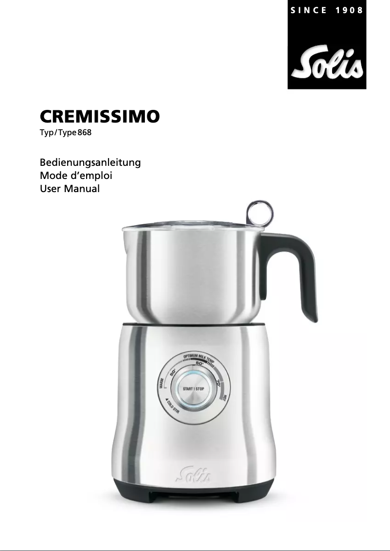 Imagen de la primera página del manual del dispositivo Cremissimo