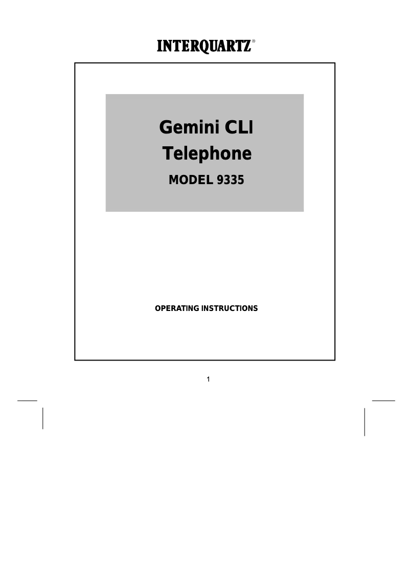 Página 1 del manual Manual de usuario Interquartz 9335L05