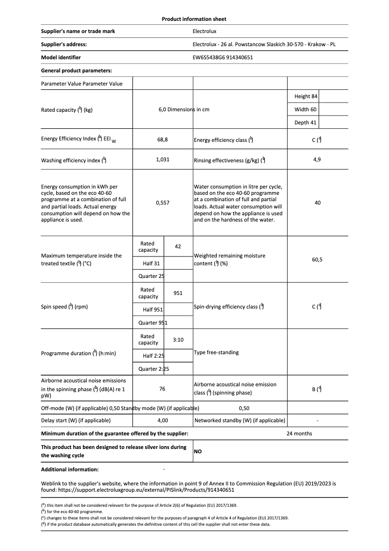 Imagen de la primera página del manual del dispositivo EW6S5438G6