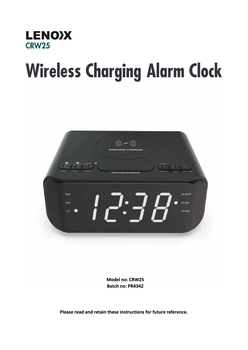 Página nº 1 - Manual de usuario Lenoxx CRW25