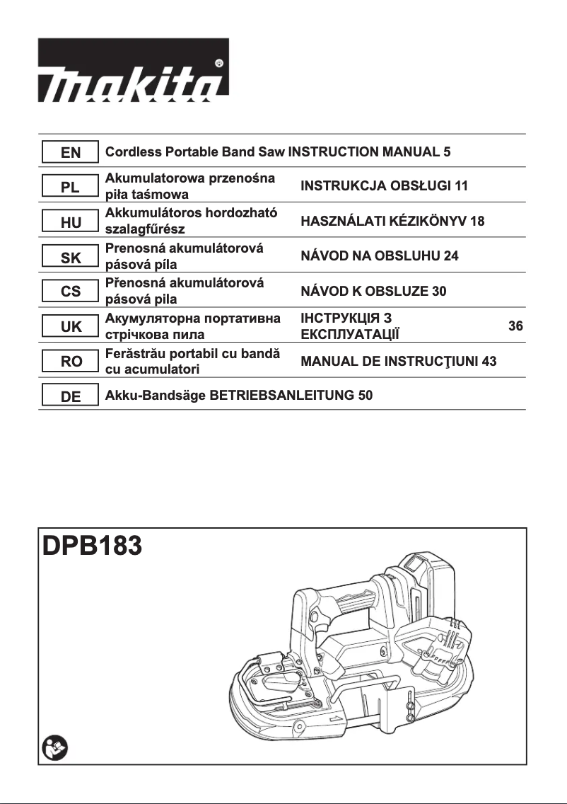 Imagen de la primera página del manual del dispositivo DPB183