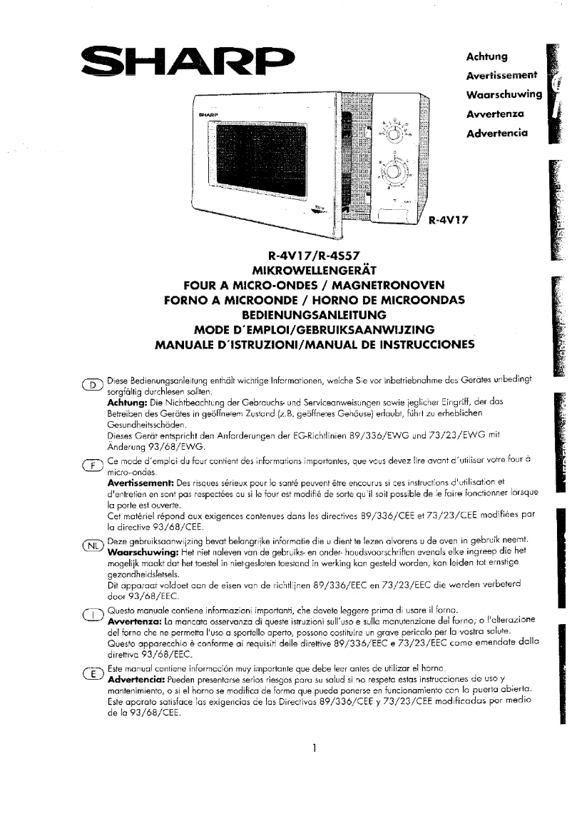 Imagen de la primera página del manual del dispositivo R-4V17