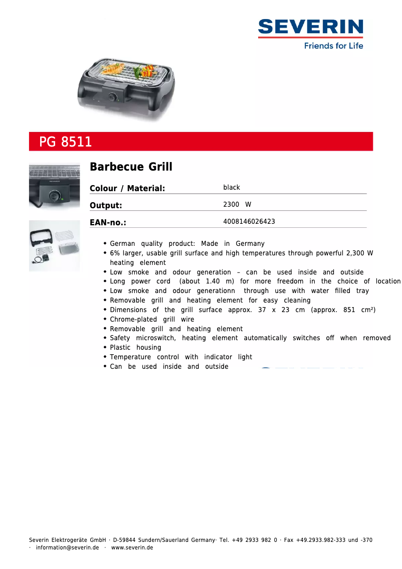 Imagen de la primera página del manual del dispositivo PG 8511