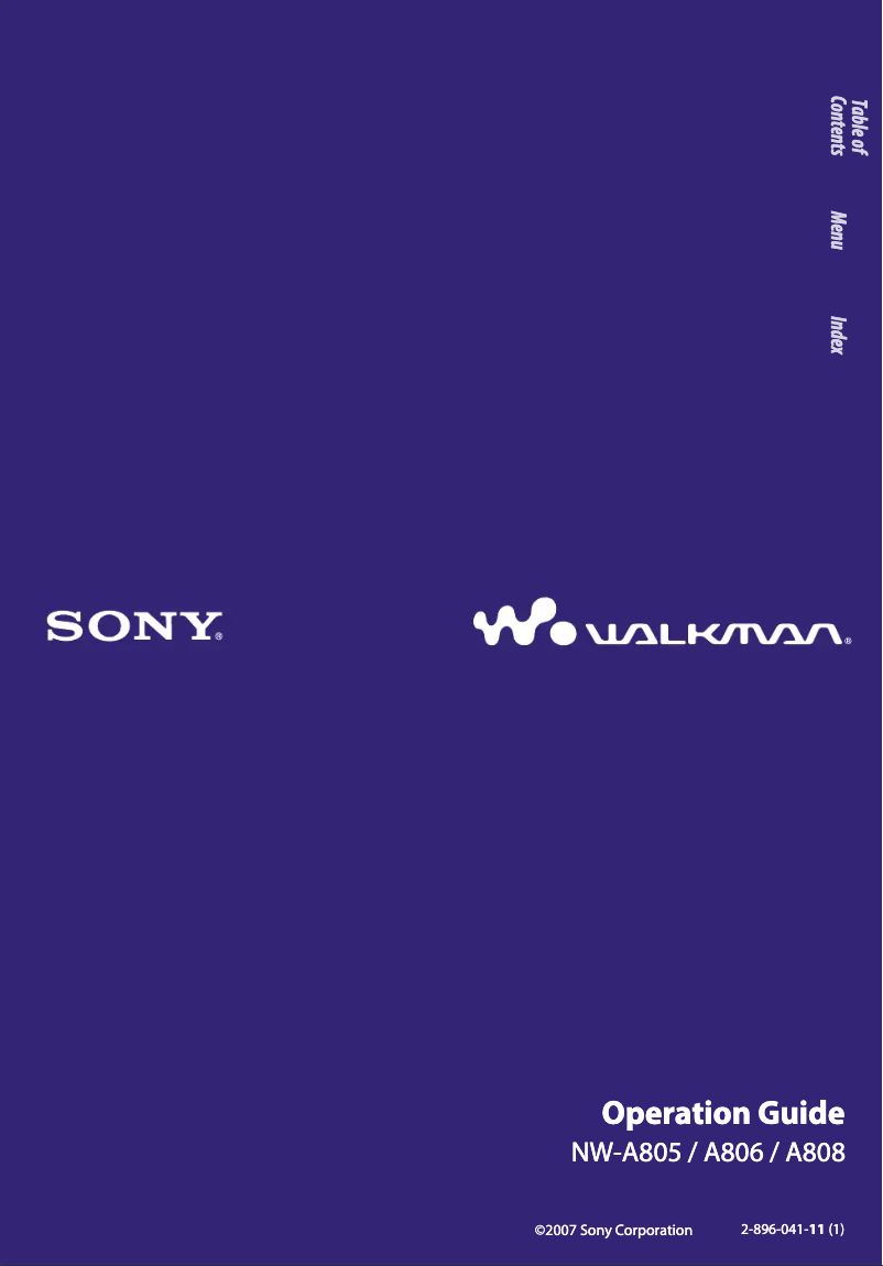 Página 1 del manual Manual de usuario Sony Walkman NW-A805