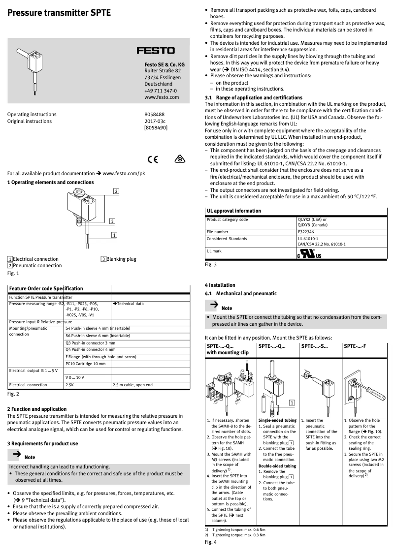 Página 1 del manual Manual de usuario Festo SPTE-P10R-S6-V-2.5K