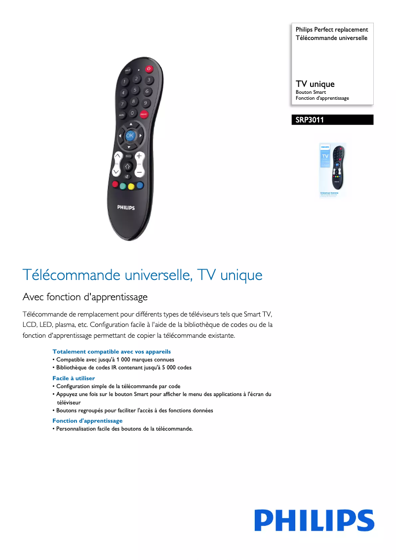 Imagen de la primera página del manual del dispositivo SRP3011