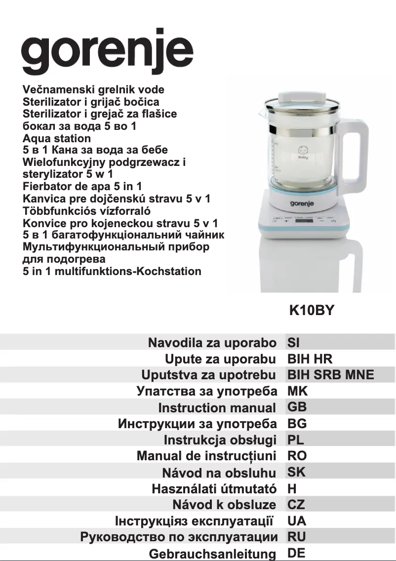 Imagen de la primera página del manual del dispositivo K10BY