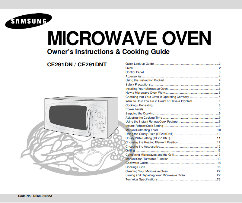 Página 1 del manual Manual de usuario Samsung CE291DNT