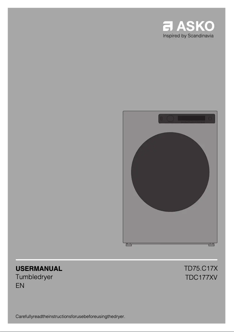 Página 1 del manual Manual de usuario Asko TDC1773VF.S