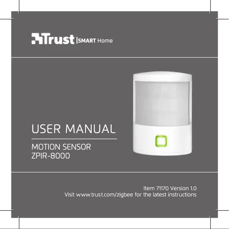 Imagen de la primera página del manual del dispositivo ZPIR-8000