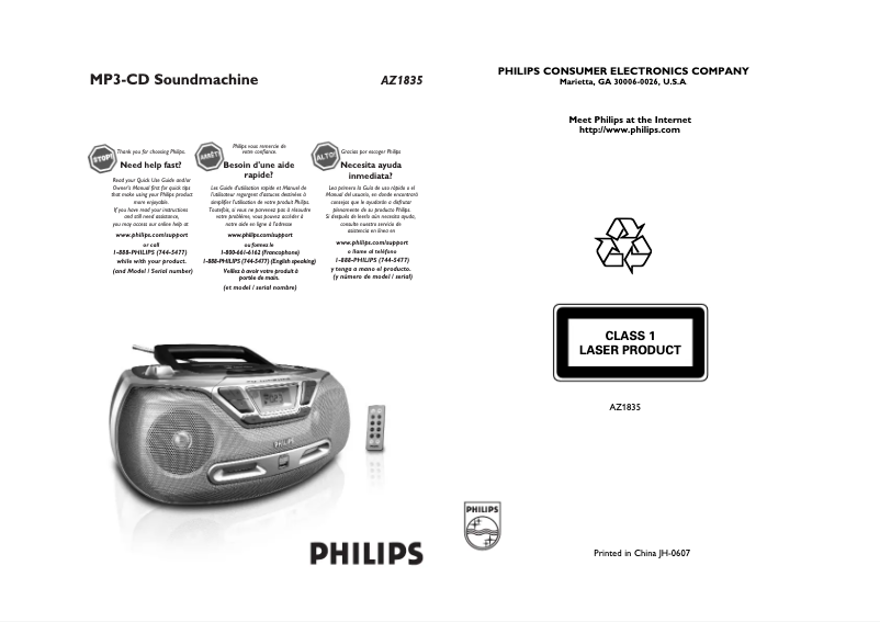 Imagen de la primera página del manual del dispositivo AZ1835