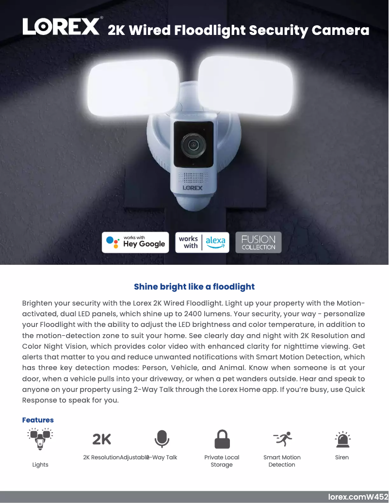 Página nº 1 - Ficha técnica Lorex W452ASDB-E