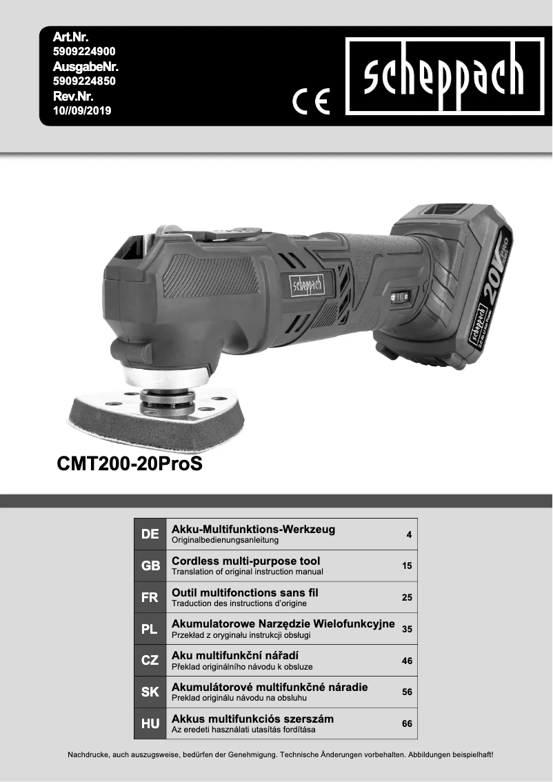 Imagen de la primera página del manual del dispositivo CMT200