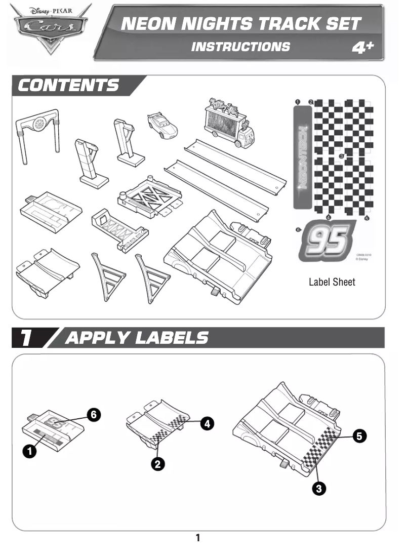 Página 1 del manual Manual de usuario Mattel NEON NIGHTS TRACK SET