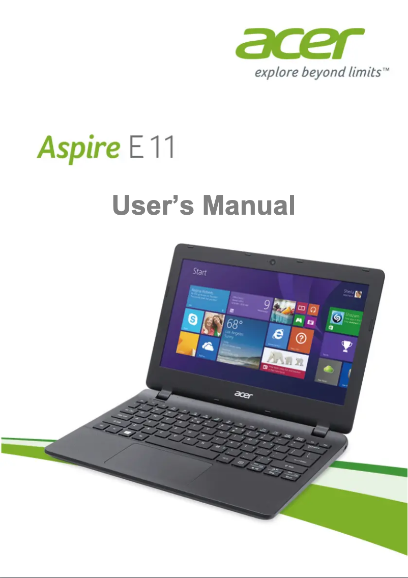 Imagen de la primera página del manual del dispositivo Aspire E11 ES1-111M