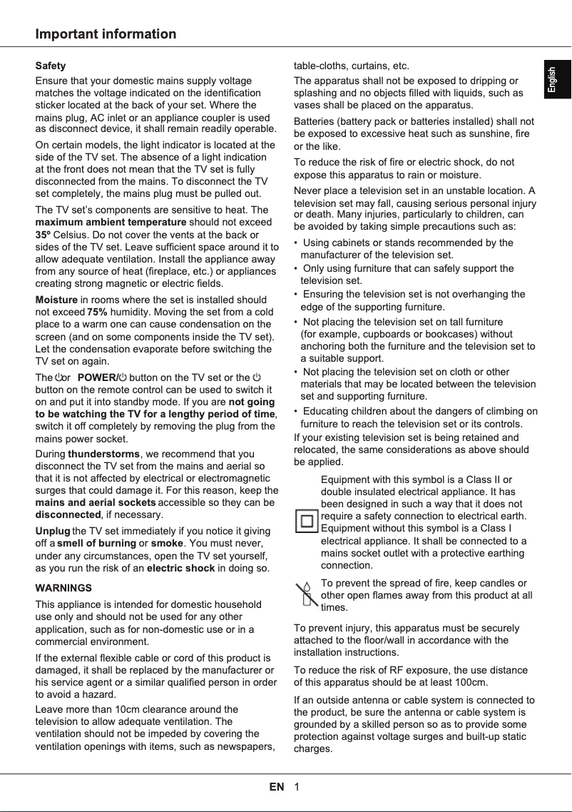 Imagen de la primera página del manual del dispositivo 55EC785