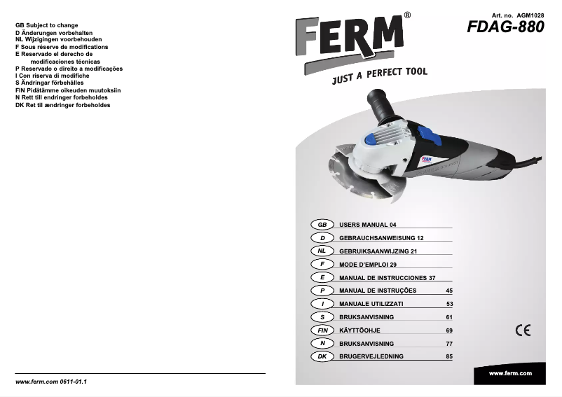 Imagen de la primera página del manual del dispositivo FDAG-880