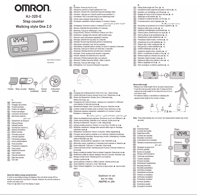 Imagen de la primera página del manual del dispositivo HJA-300 Jog Style