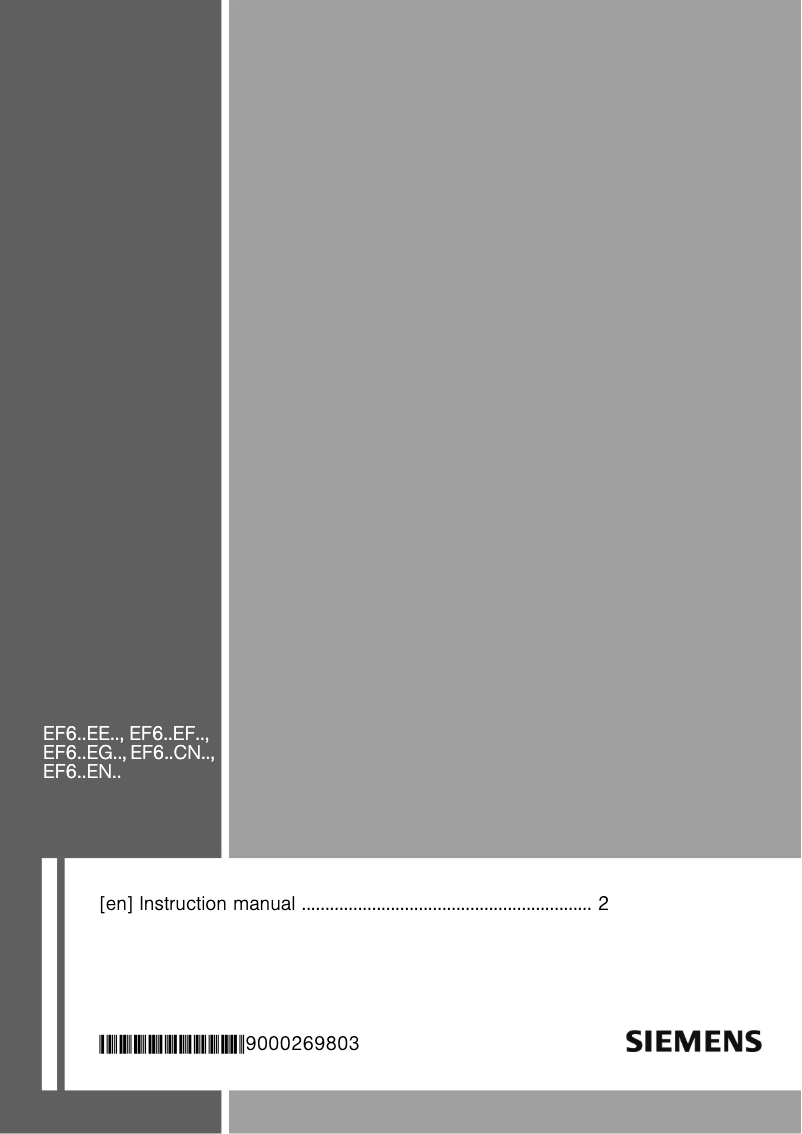 Página nº 1 - Manual de uso y mantenimiento Siemens EF644EN11