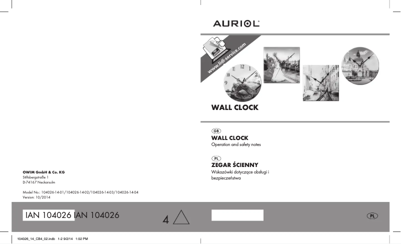 Imagen de la primera página del manual del dispositivo IAN 104026