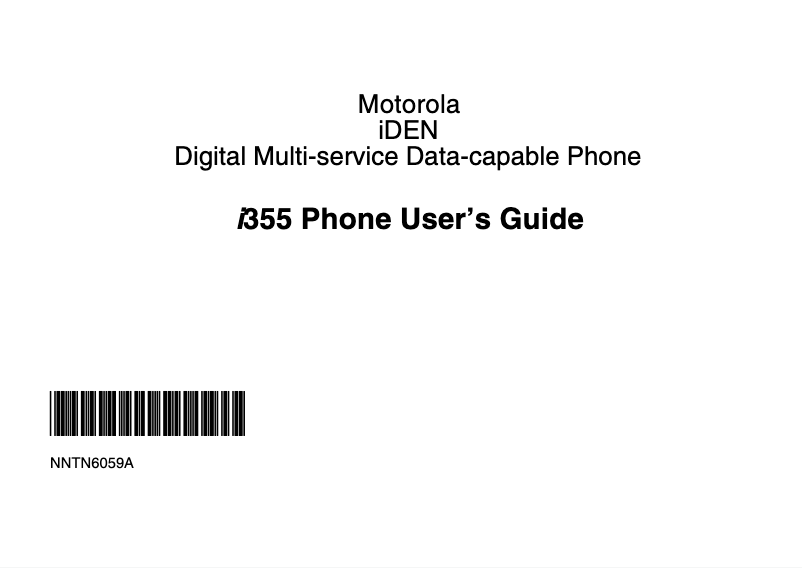 Página 1 del manual Manual de usuario Motorola i355