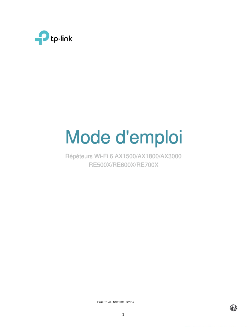 Imagen de la primera página del manual del dispositivo RE700X