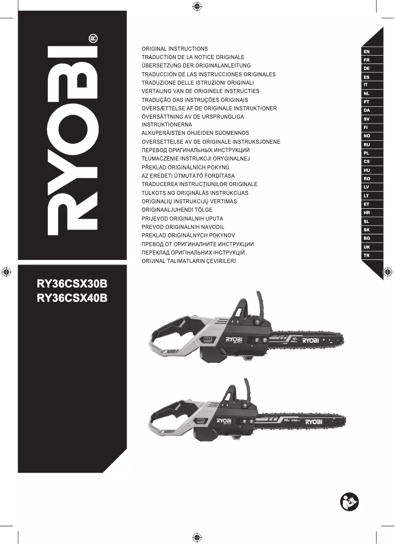 Página 1 del manual Manual de usuario RYOBI RY36CSX30B