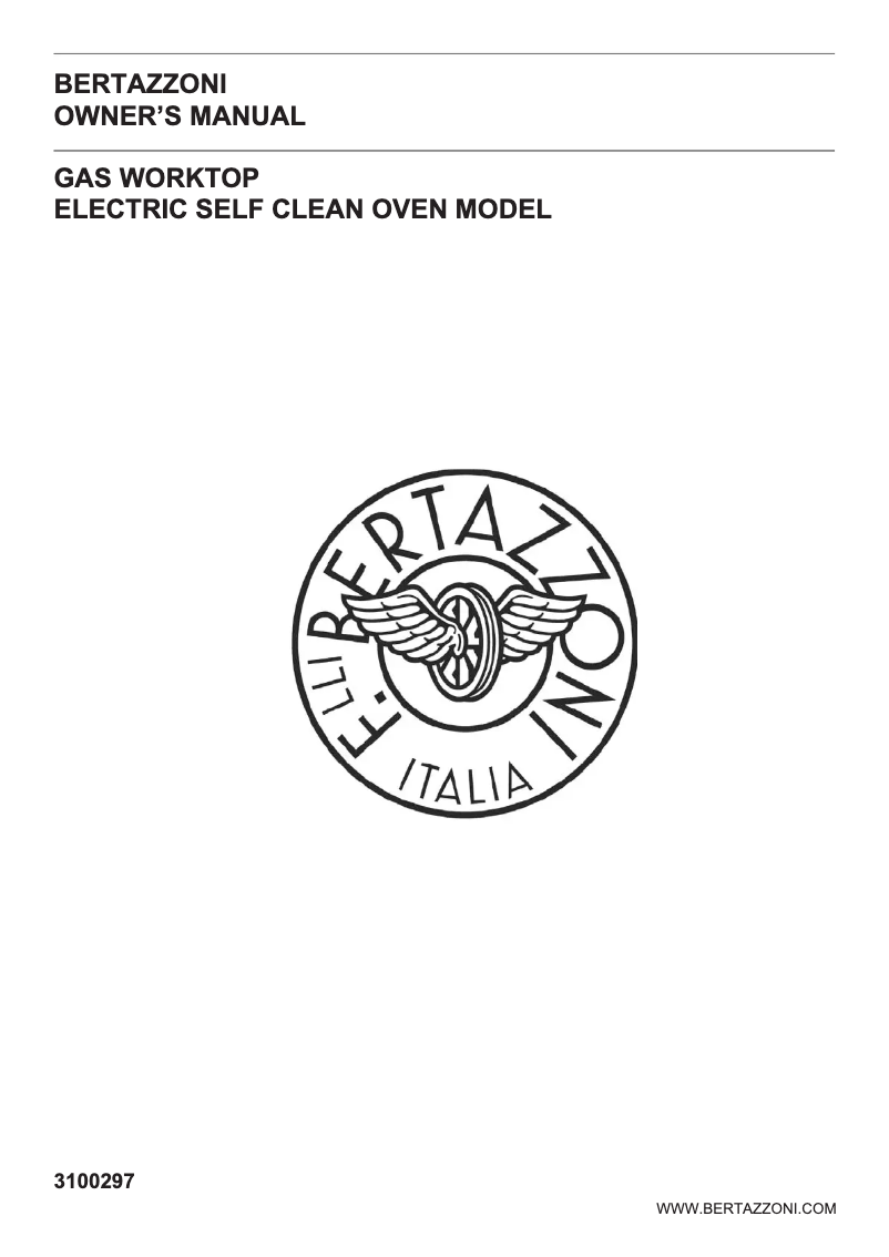 Página nº 1 - Manual de usuario Bertazzoni PROF304DFSXT