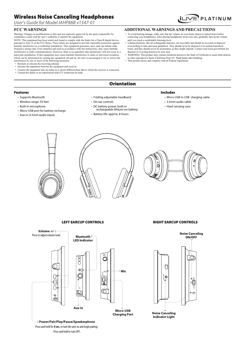 Página 1 del manual Manual de usuario iLive IAHP86B