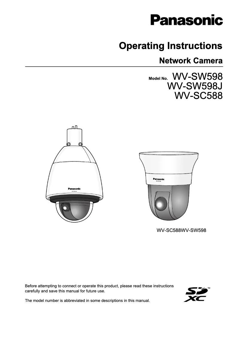 Página 1 del manual Manual de usuario Panasonic WV-SC588