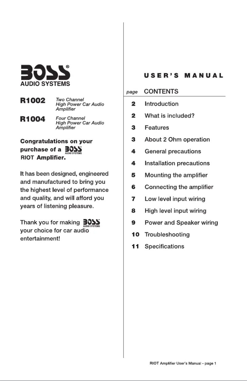 Página 1 del manual Manual de usuario Boss R1004
