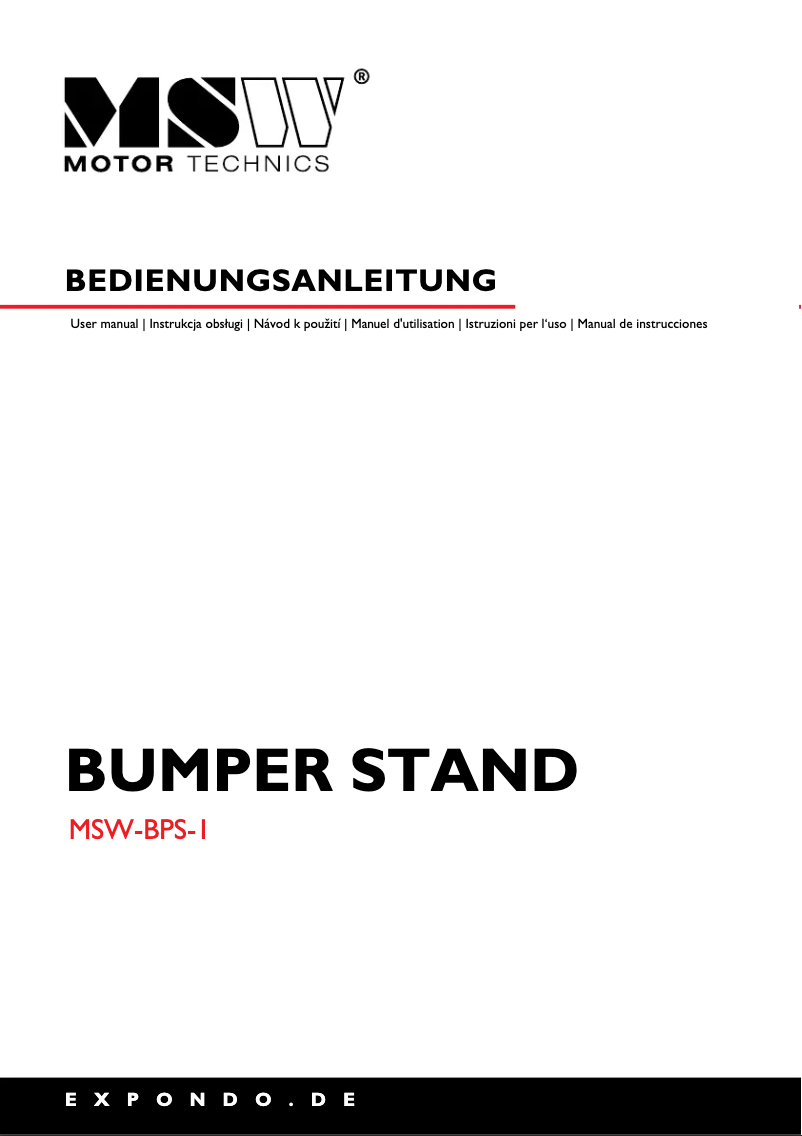 Página 1 del manual Manual de usuario MSW MSW-BPS1