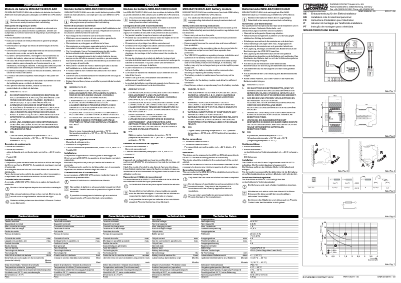 Página 1 del manual Manual de usuario Phoenix Contact MINI-BAT/24DC/0.8AH